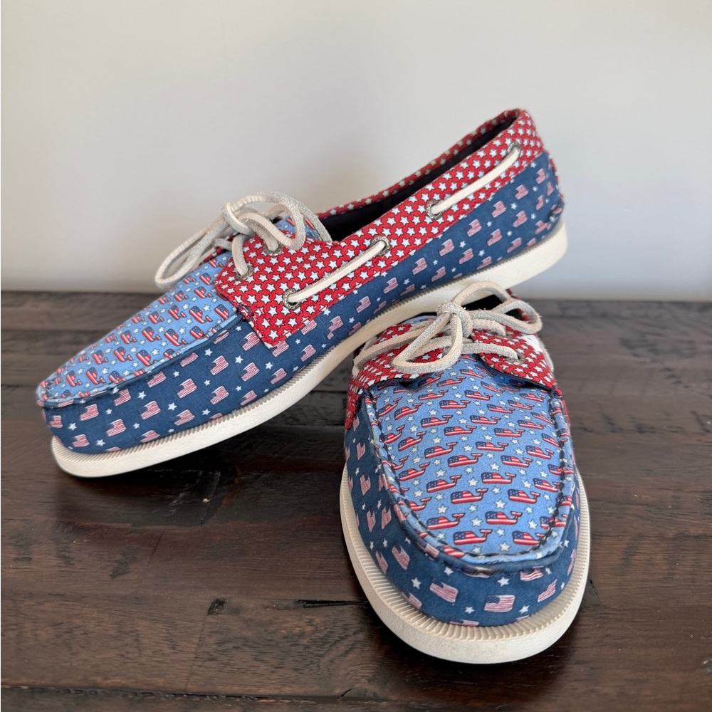 Sperry Red and Blue Patriotic Boat Shoes